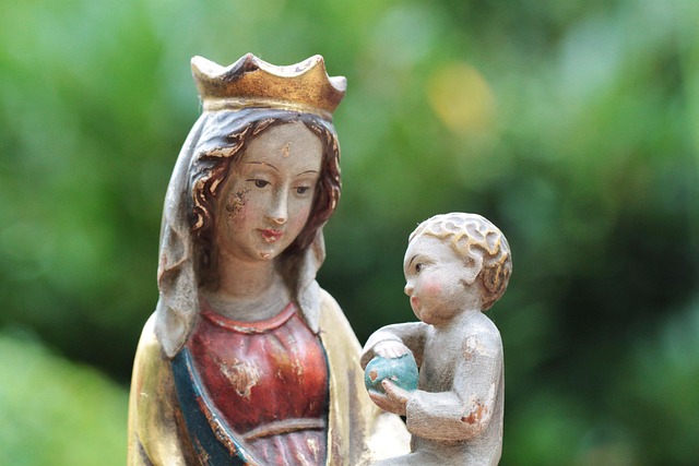 Statua lignea Madonna con Bambino